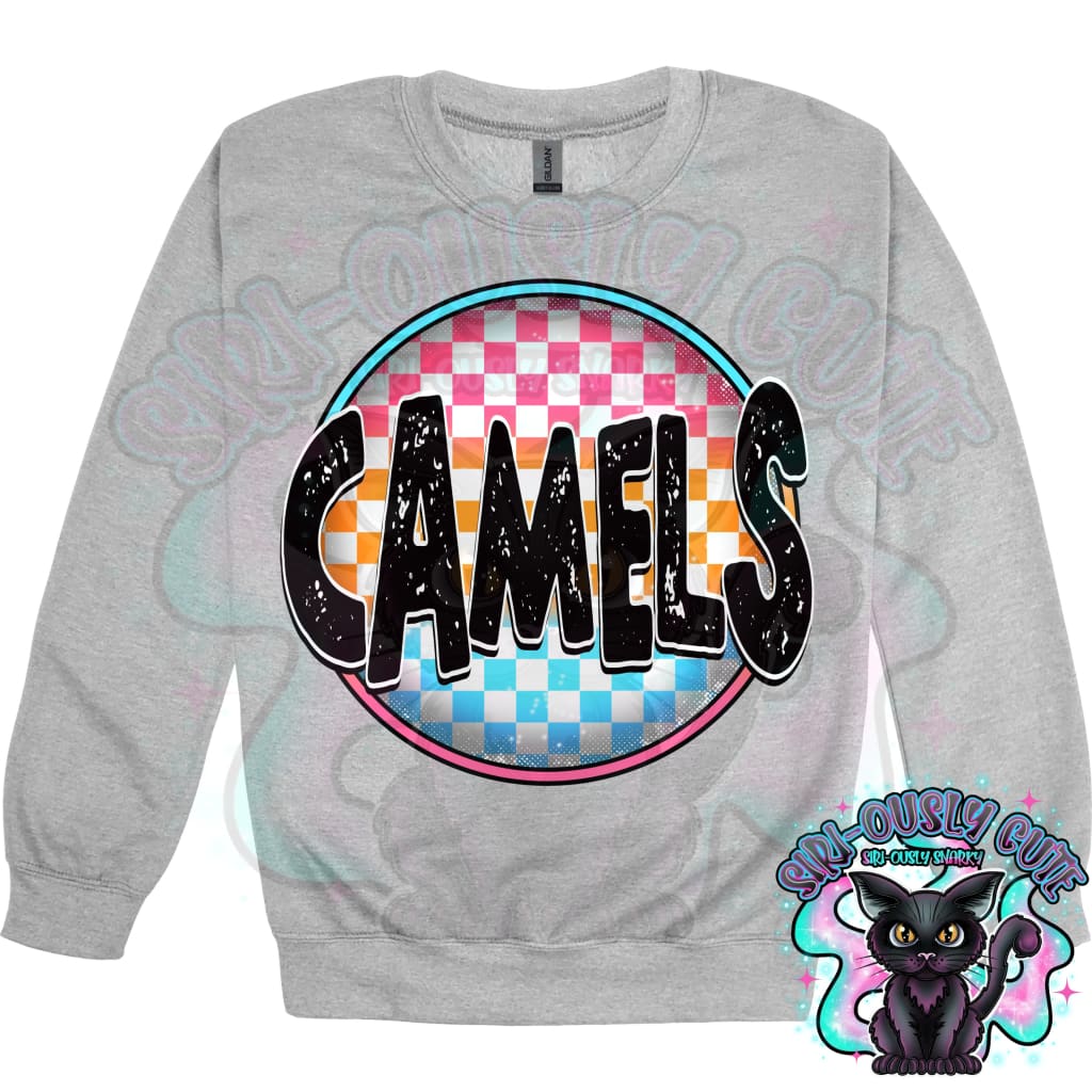 Neon Checker Circle Mascot Camels Mascot