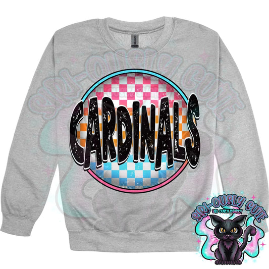 Neon Checker Circle Mascot Cardinals Mascot