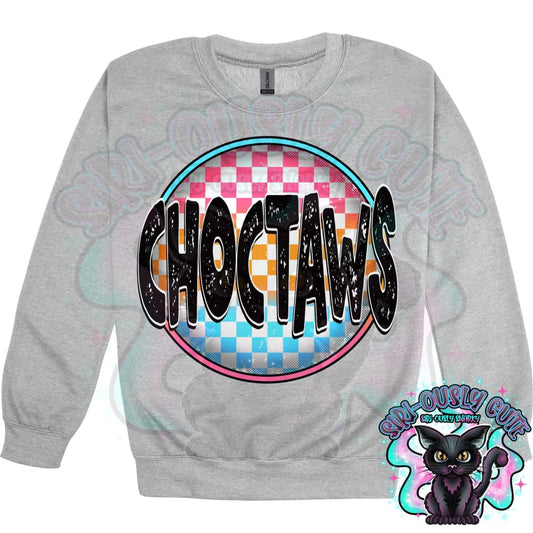 Neon Checker Circle Mascot Choctaws Mascot