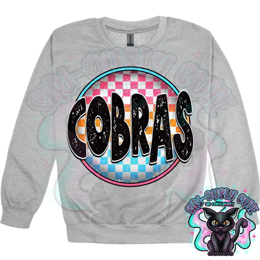 Neon Checker Circle Mascot Cobras Mascot