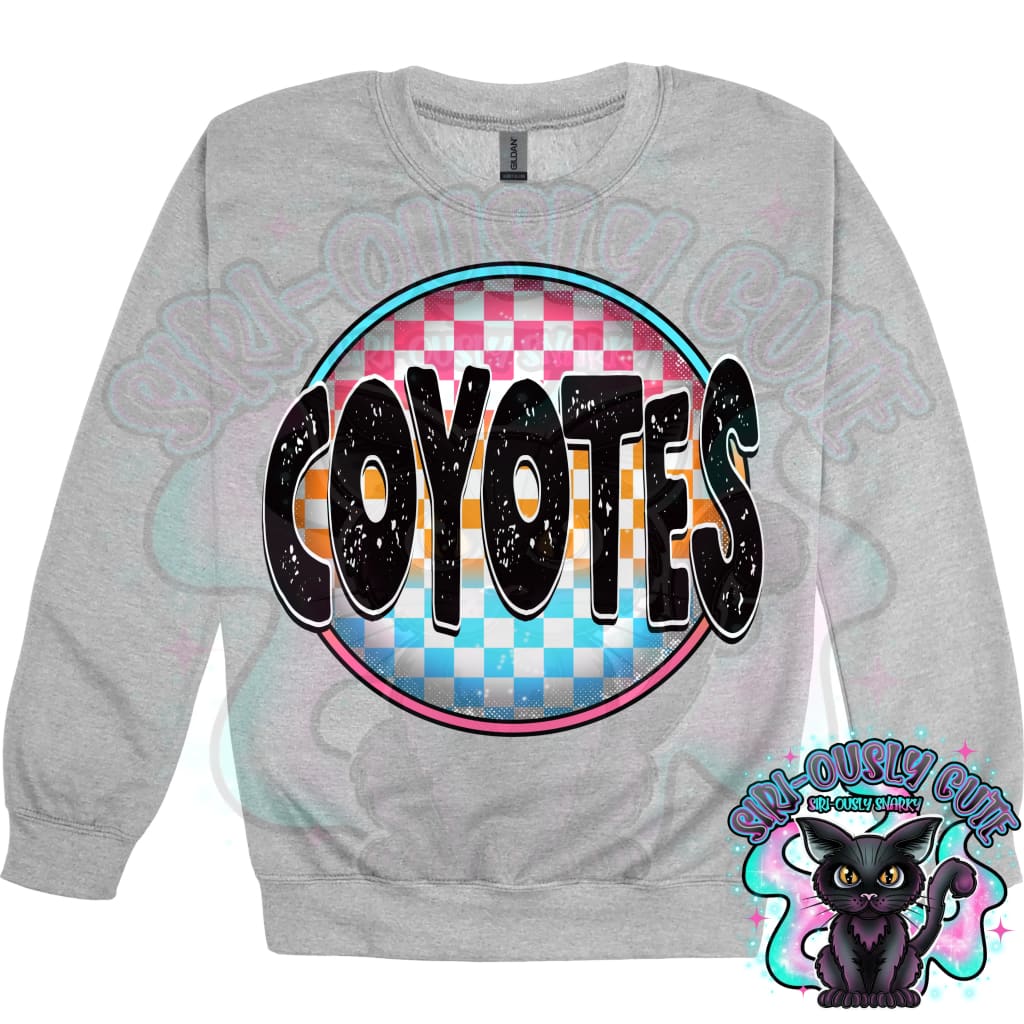 Neon Checker Circle Mascot Coyotes Mascot
