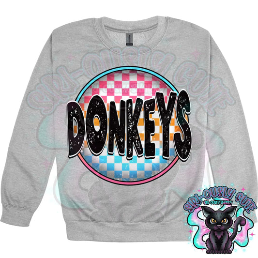 Neon Checker Circle Mascot Donkeys Mascot