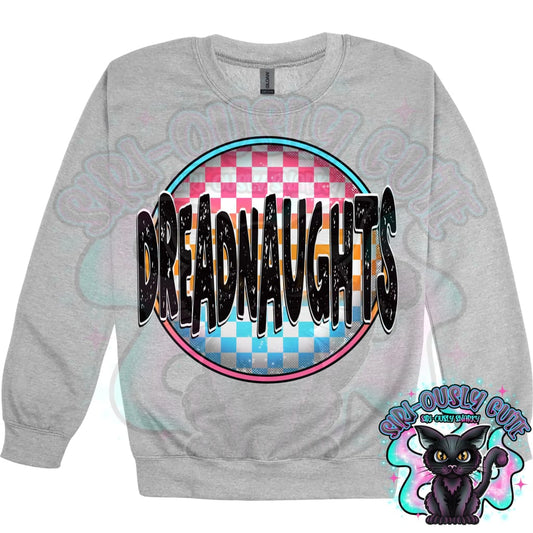 Neon Checker Circle Mascot Dreadnaughts Mascot