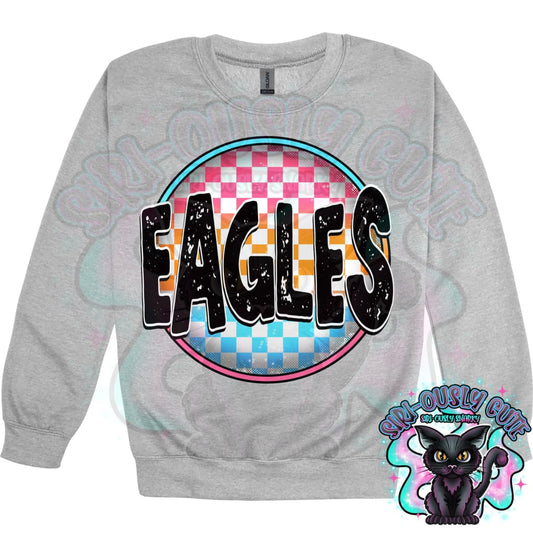 Neon Checker Circle Mascot Eagles Mascot