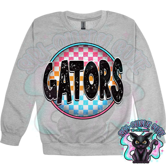 Neon Checker Circle Mascot Gators Mascot