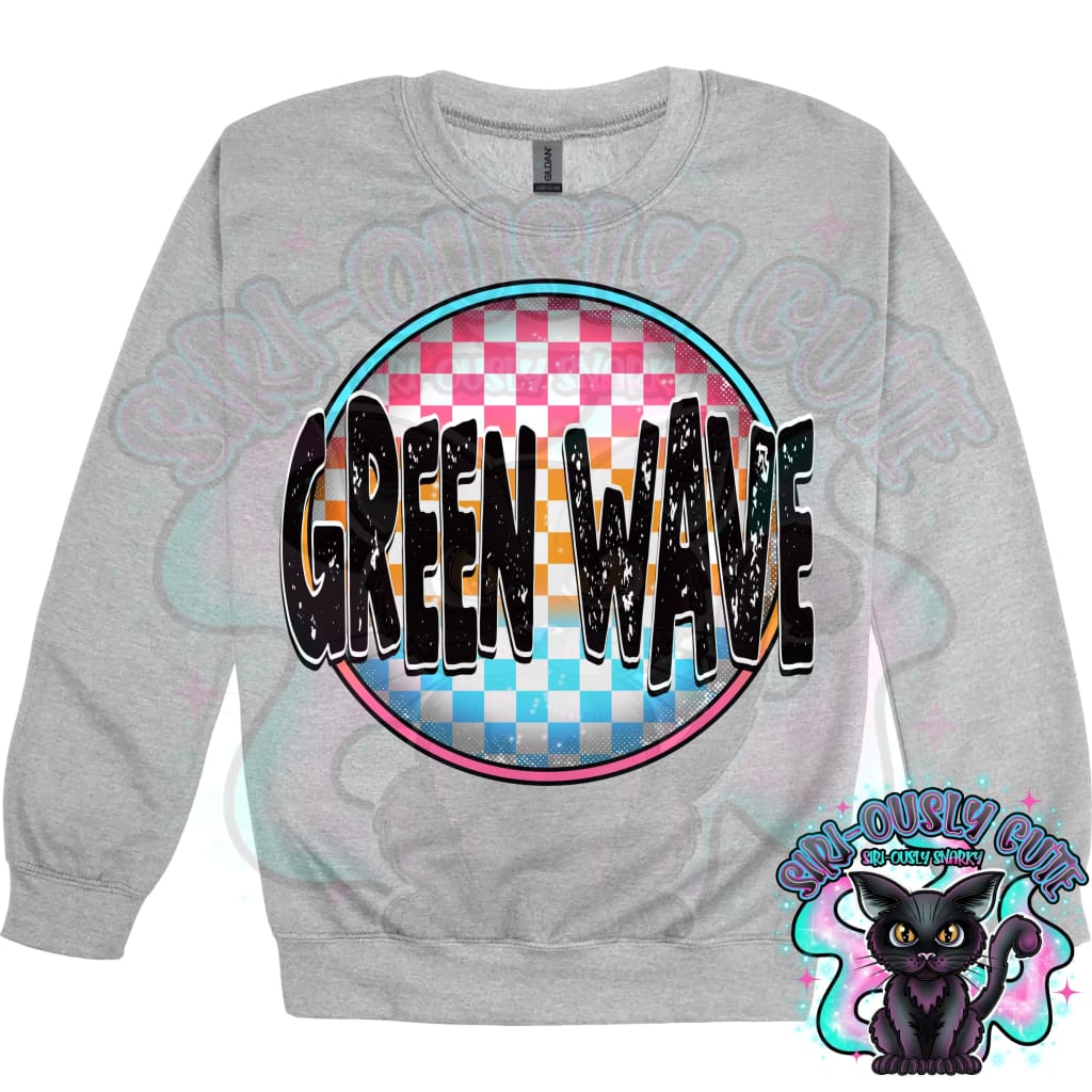 Neon Checker Circle Mascot Greenwave Mascot
