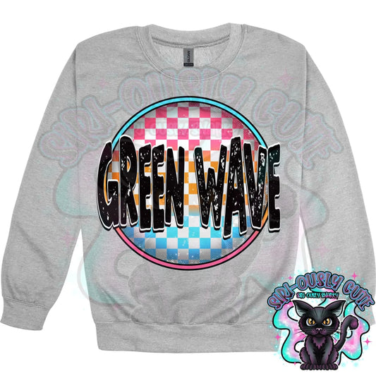Neon Checker Circle Mascot Greenwave Mascot