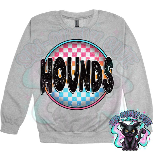 Neon Checker Circle Mascot Hounds Mascot