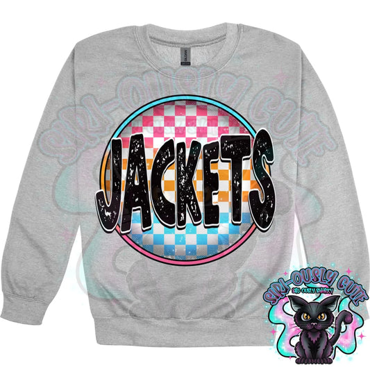 Neon Checker Circle Mascot Jackets Mascot
