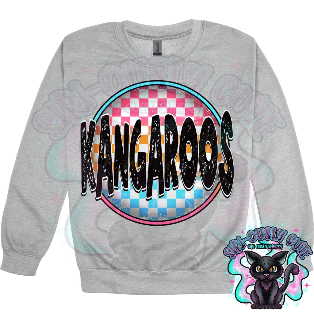 Neon Checker Circle Mascot Kangaroos Mascot