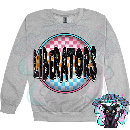 Neon Checker Circle Mascot Liberators Mascot