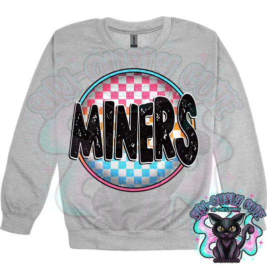 Neon Checker Circle Mascot Miners 2 Mascot