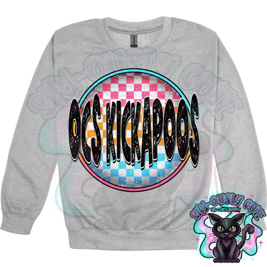 Neon Checker Circle Mascot OCS Kickapoos Mascot