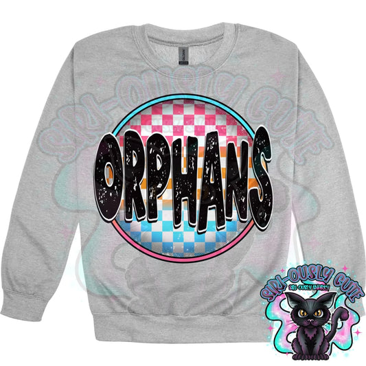 Neon Checker Circle Mascot Orphans Mascot