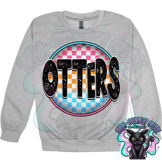 Neon Checker Circle Mascot Otters Mascot