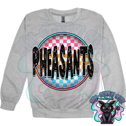 Neon Checker Circle Mascot Pheasants Mascot