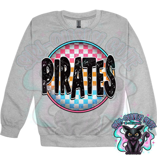 Neon Checker Circle Mascot Pirates Mascot