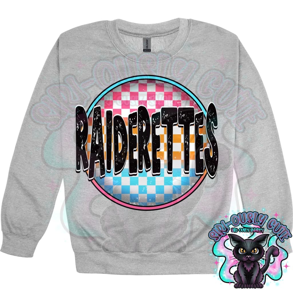Neon Checker Circle Mascot Raiderettes Mascot