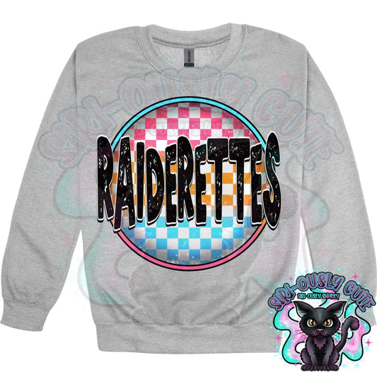 Neon Checker Circle Mascot Raiderettes Mascot