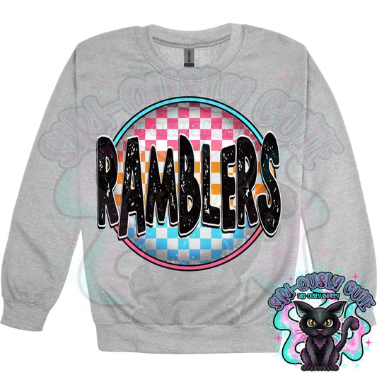 Neon Checker Circle Mascot Ramblers Mascot