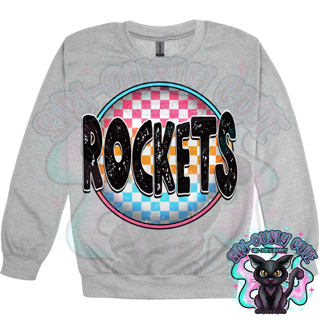 Neon Checker Circle Mascot Rockets Mascot