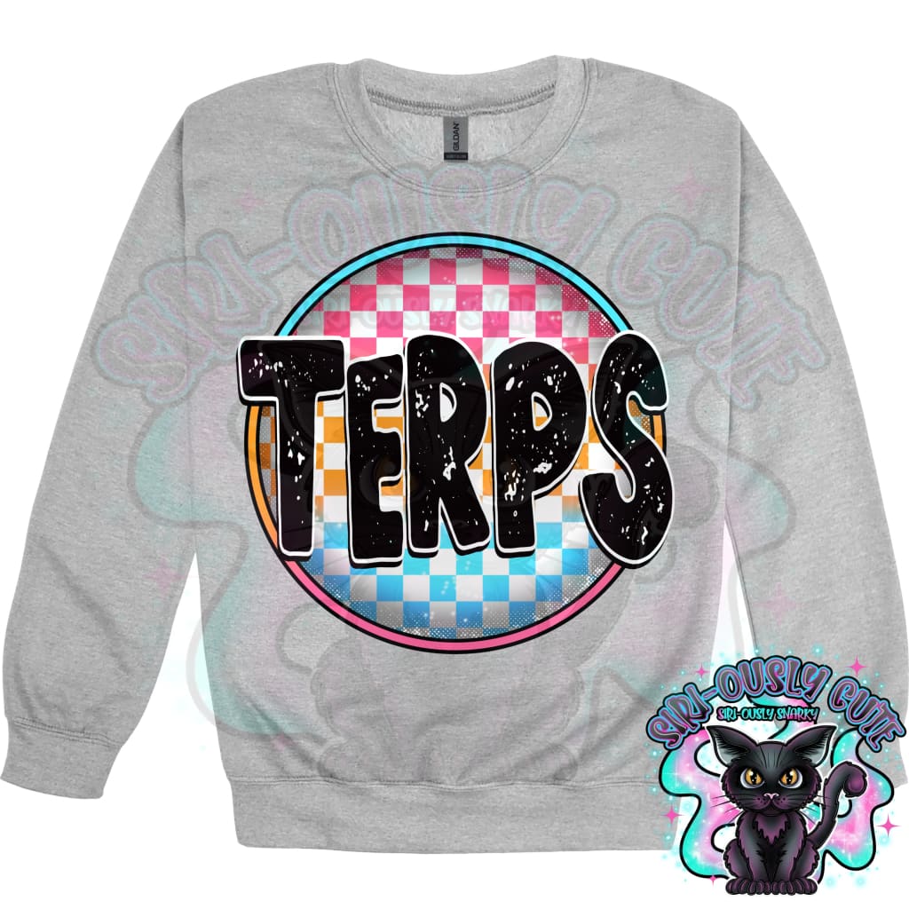 Neon Checker Circle Mascot Terps Mascot