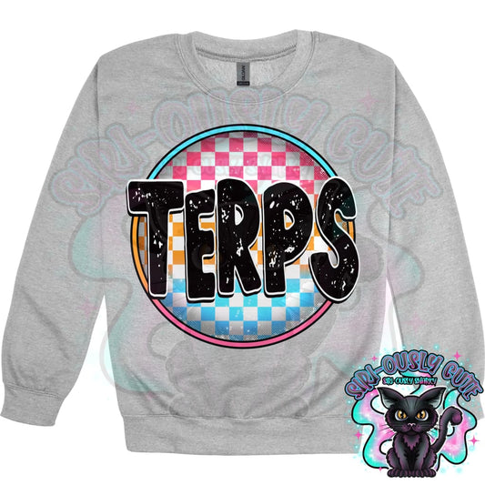 Neon Checker Circle Mascot Terps Mascot