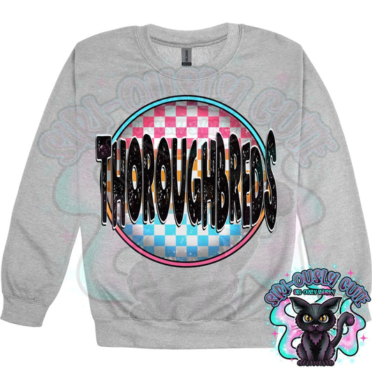 Neon Checker Circle Mascot Thoroughbreds Mascot