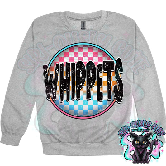 Neon Checker Circle Mascot Whippets Mascot