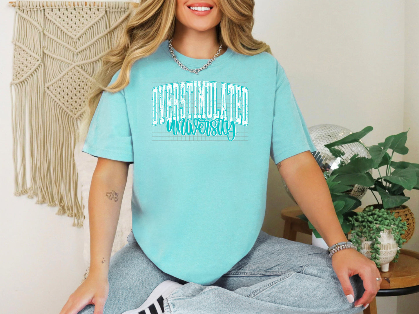 overstimulated university teal