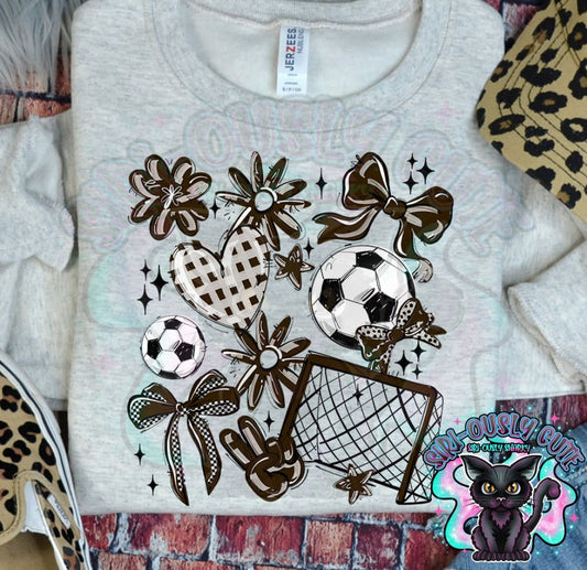 Soccer Collage Brown Mascot