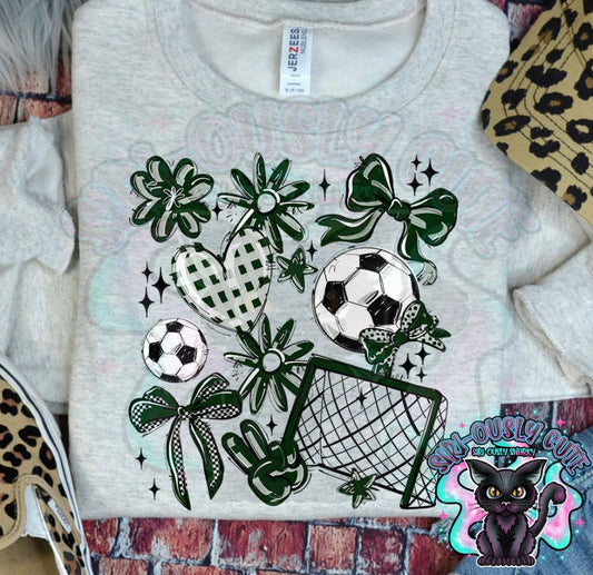 Soccer Collage Dark Green Mascot