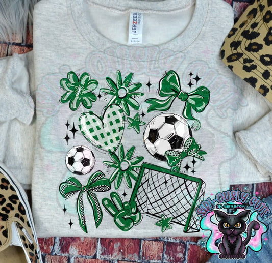Soccer Collage Kelly Green Mascot