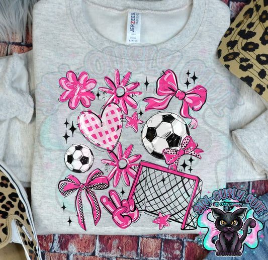 Soccer Collage Pink Mascot