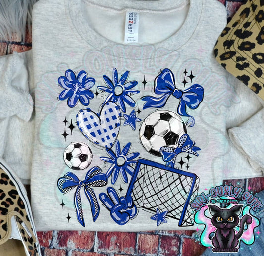 Soccer Collage Royal Blue Mascot