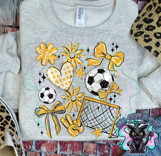 Soccer Collage Yellow Mascot