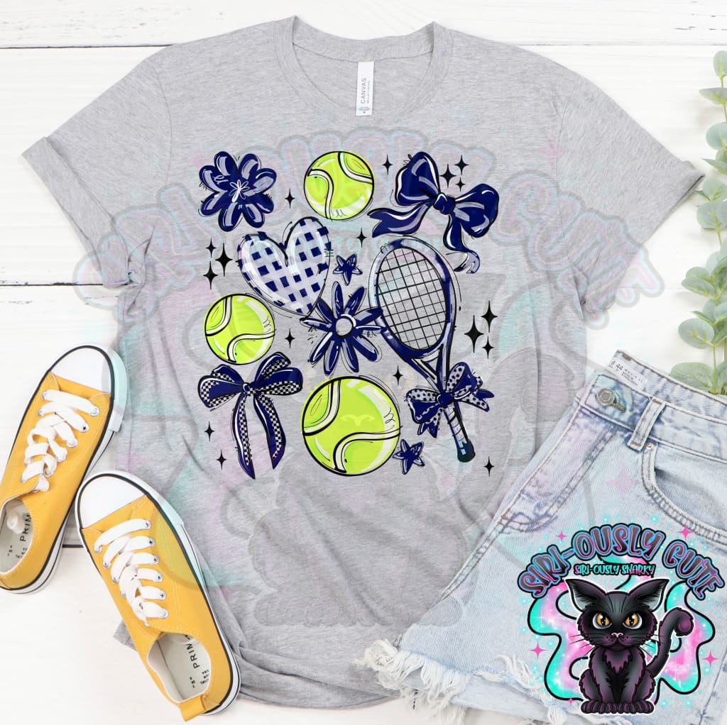 Play Ball Tennis Collage Navy Mascot
