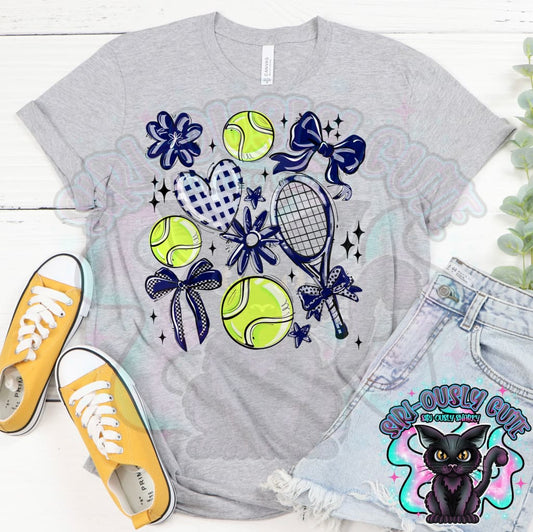 Play Ball Tennis Collage Navy Mascot