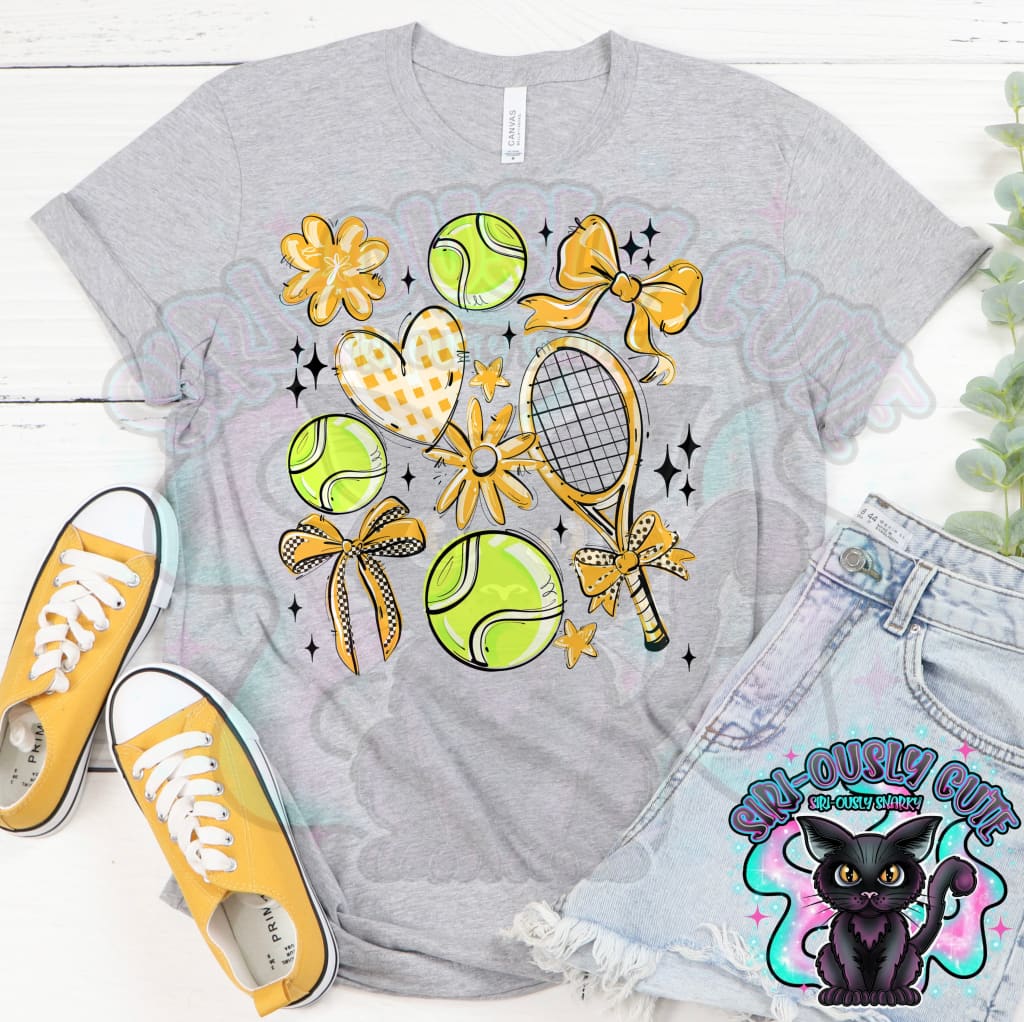 Play Ball Tennis Collage Yellow Mascot