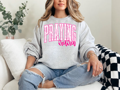 praying mama pink