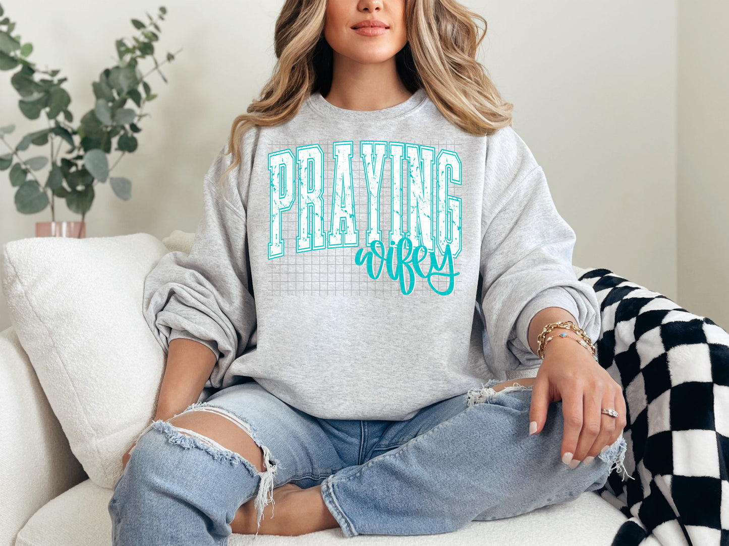 praying wifey teal