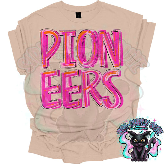 Pretty In Pink Pioneers Mascot