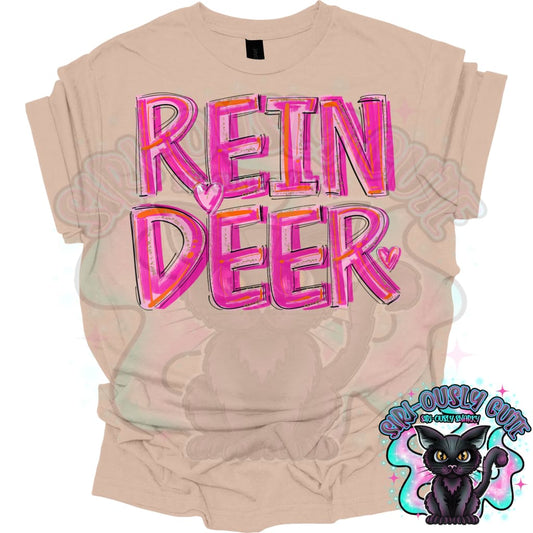 Pretty In Pink Reindeer Mascot