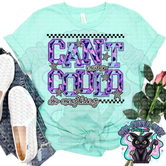 Purple Checker FAUXEMB Cant Never Could Clothing