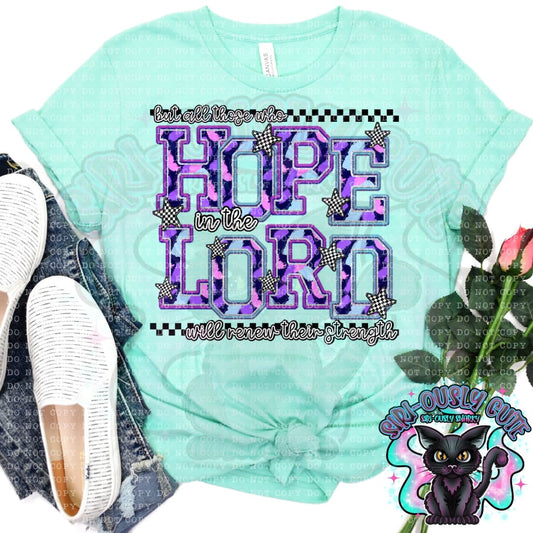 Purple Checker FAUXEMB Hope In The Lord Clothing