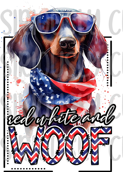 red white and woof dachsund