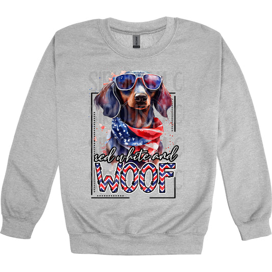 red white and woof dachsund