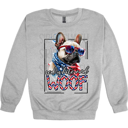 red white and woof frenchie