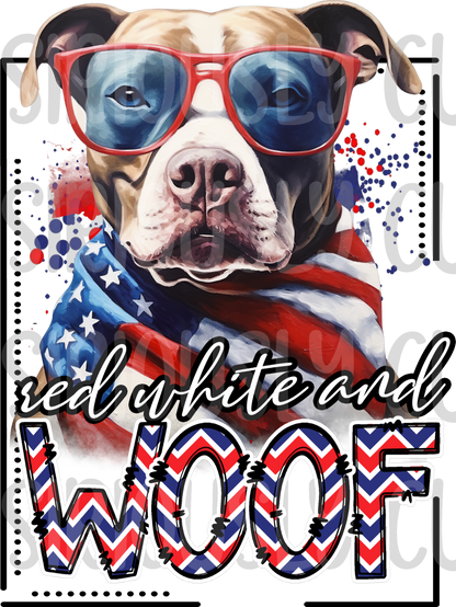 red white and woof pitbull