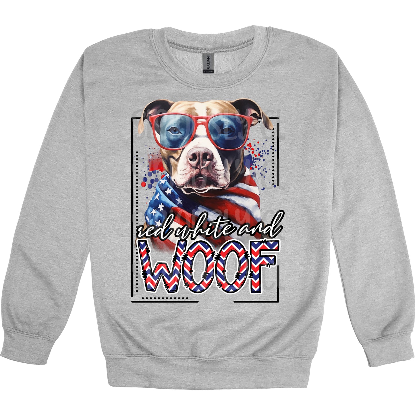 red white and woof pitbull